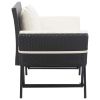 Patio Bench with Cushions 69.3" Black Poly Rattan