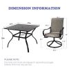 MEOOEM Patio Textilene Dining Set  Bistro Set Outdoor Furniture Square Bistro Metal Table Side/End Table and Dining Chairs