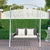 2-Person Patio PE Wicker Hanging Porch Swing Bench Chair Cushion 800 Pounds