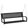 Patio Swing Bench 49.2" Steel and Plastic Black