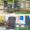 Patio Bar Stools Adirondack Arm Chairs Set of 2, All Weather Outdoor Furniture Wood-Like HDPE Deck Backyard Garden Dining Chairs, Beach Balcony Chair