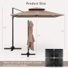 9.5 Feet Cantilever Patio Umbrella with 360¬∞ Rotation and Double Top